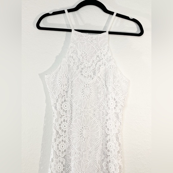 Francescas White Caylee Lace Mini Dress w/ Spaghetti Straps, SZ Small - Picture 7 of 11